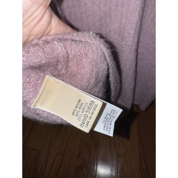 LL Bean Sweater Womens XL Pink Cozy Cloud Quarter Zip Wool Blend Henley - Picture 4 of 4